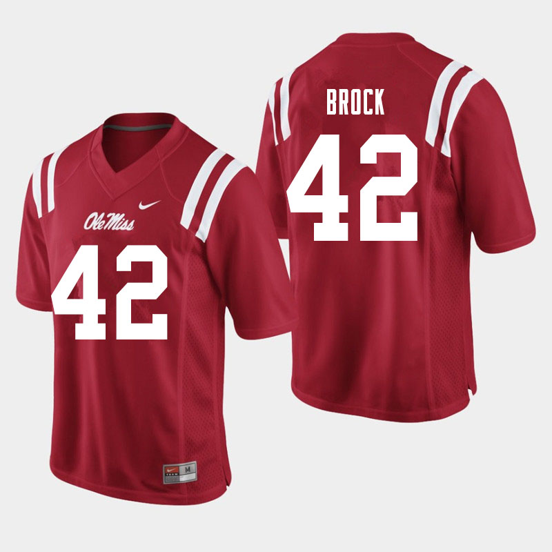 Ole Miss Rebels #42 Brooks Brock College Football Jerseys Sale-Red